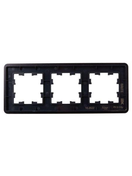 Рамка 3-м BRITE РУ-3-1-Бр метал. черн. RE IEK BR-M32-M-01-K02