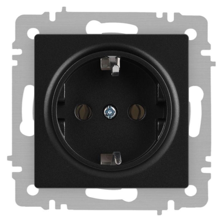 Розетка 1-м СП Accent 6-202-05 16А IP20 250В 2P+E Schuko антрацит Intro Б0063693