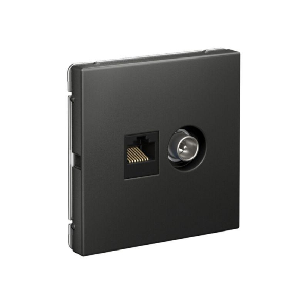 Розетка компьютерная + телевизионная 2-м СП ArtGallery RJ45 кат.5E + TV механизм базальт SE GAL001489