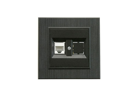 Розетка компьютерная CAT 5+гнездо Karea LINE STAR чер. Makel 86054035