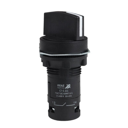Переключатель 2 положения OptiSignal Compact D22 С7-S-211 черн. 1НО+1НЗ XB7ND25 КЭАЗ 362136