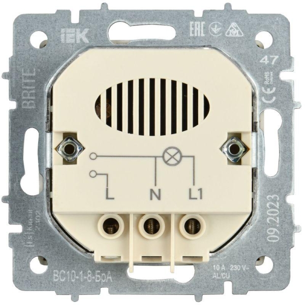 Выключатель карточный BRITE 30А ВС10-1-8-БрА механизм алюм. IEK BR-V11-0-10-K47