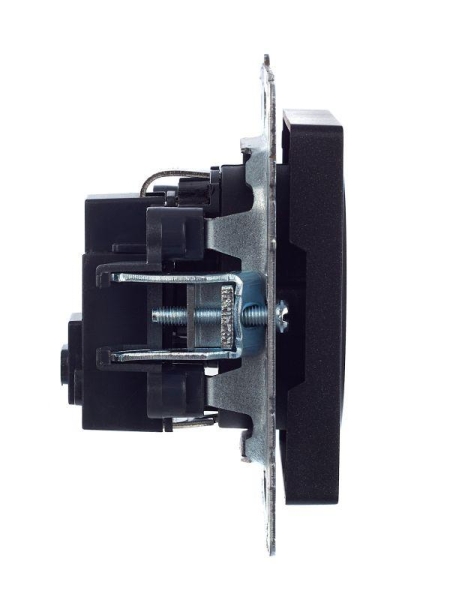 Розетка BRITE РС14-1-0-БрЧ 16А с заземл. защ. шторки механизм черн. IEK BR-R14-16-K02