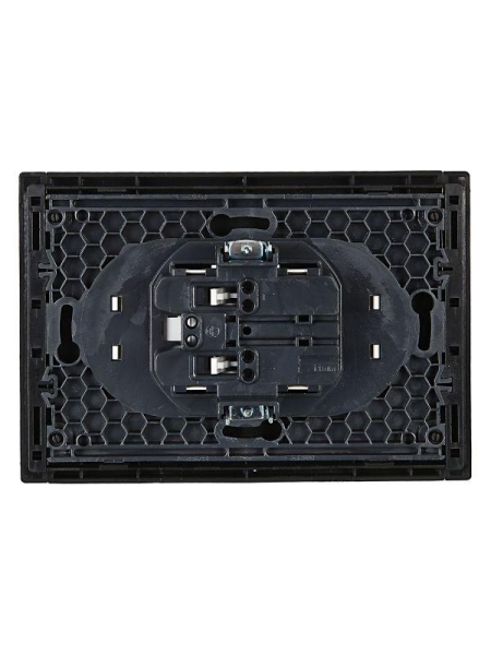 Розетка 2-м СП FORTE&PIANO FP126 10А без заземл. без защ. шторок безвинт. крепл. черн. IEK FP-R20-10-1-K02