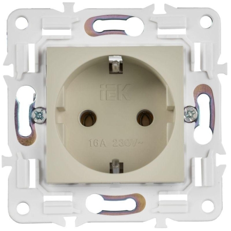 Розетка SKANDY 16А с заземл. без защ. шторок SK-R05B беж. IEK SK-R11-16-K10