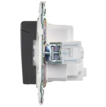 Розетка 1-м SKANDY 16А IP44 с заземл. защ. шторки с крышкой SK-R11G графит IEK SK-R16-16-44-K53