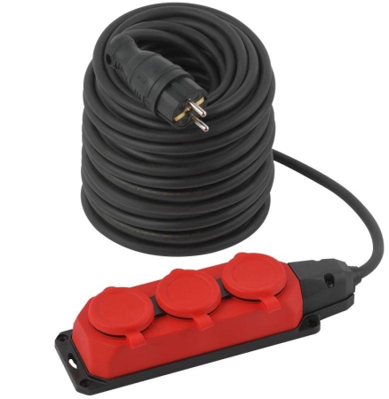 Удлинитель 3х50м с заземл. IP44 UK-3e-3x1.5-50m-IP44(KG) каучук КГ 3х1.5 Эра Б0057584