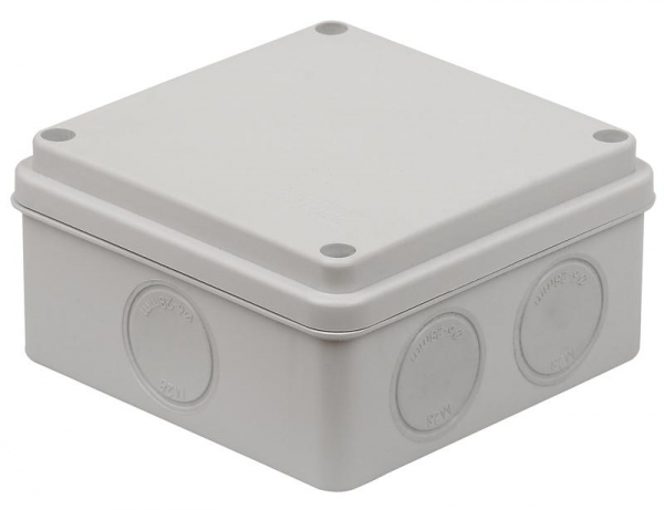 Коробка распределительная ОП 100х100х50мм двухкомпонентн. 7 вводов IP66 сер. Ruvinil 67250