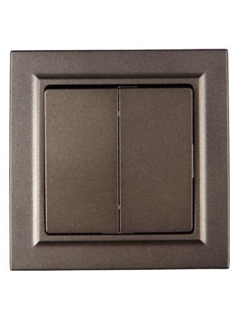 Выключатель 2-кл. СП BRITE ВСР10-2-0-БрТБ 10А в сборе бр. IEK BR-V20-0-10-K45-F