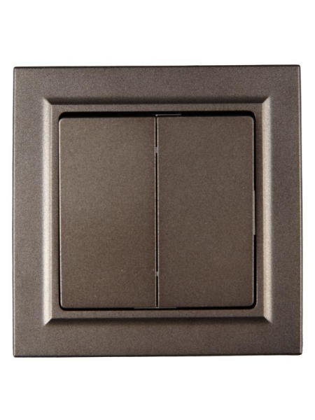 Выключатель 2-кл. СП BRITE ВСР10-2-0-БрТБ 10А в сборе бр. IEK BR-V20-0-10-K45-F