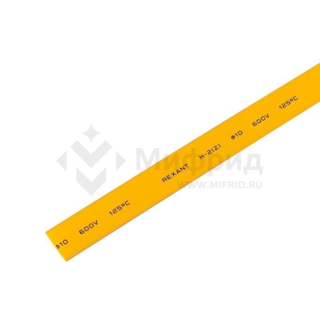 Трубка термоусадочная ТУТ нг 10.0/5.0 желт. 1м REXANT 21-0002