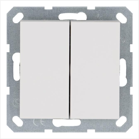 Переключатель перекрестный 2-кл. 10А IP20 механизм бел. глянцевый Jasmart G3014W