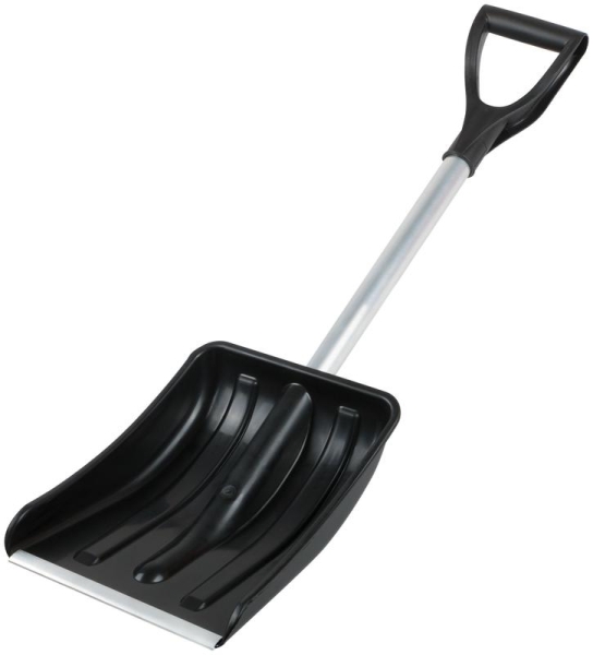 Лопата для уборки снега "Актив-Авто" 365х260х900мм укороченный съемный алюм. черенок; пластик. 68106