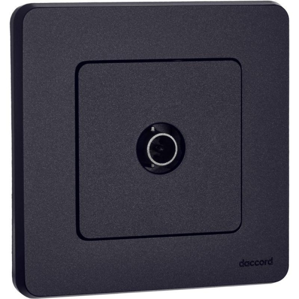 Розетка телевизионная TV Inspiria 2дБ 0-2400мГц с топологией "звезда" механизм антрацит IEK 673853