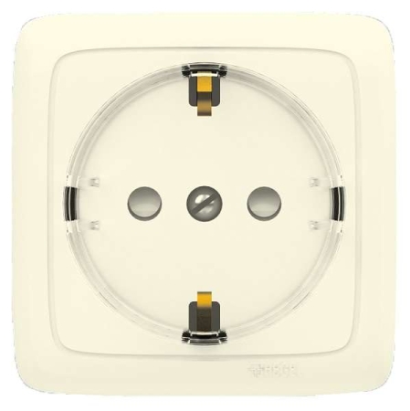 Розетка 1-м ОП Альфа 16А IP20 250В с заземл. защ. шторки с изолир. пластиной (стакан) сл. кость HEGEL РА16-174-01