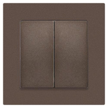 Выключатель 2-кл. СП Accent 6-104-08 10А IP20 250В AL/CU бронза Intro Б0063497