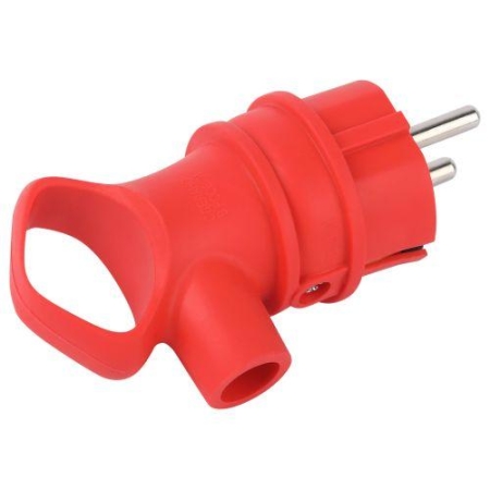 Вилка угловая VX12-R-IP44 16А IP44 с заземл. с кольцом каучук красн. Эра Б0069324