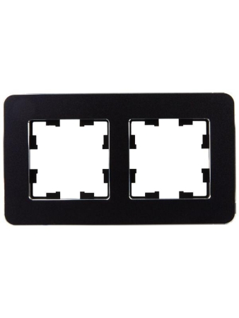 Рамка 2-м BRITE РУ-2-1-Бр метал. черн. RE IEK BR-M22-M-01-K02