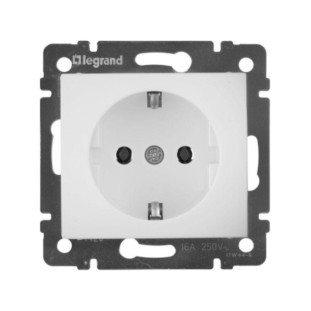 Розетка 1-м СП Valena 16А IP21 с заземл. на винтах механизм бел. IEK 774420