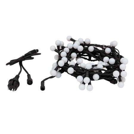 Гирлянда светодиодная "Мультишарики" 10м d17.5мм 80LED RGB 5Вт IP65 провод черн. каучук Neon-Night 303-679