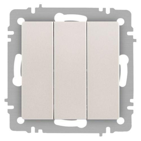 Выключатель 3-кл. СП Accent 6-106-06 10А IP20 250В AL/CU перламутр. Intro Б0063542