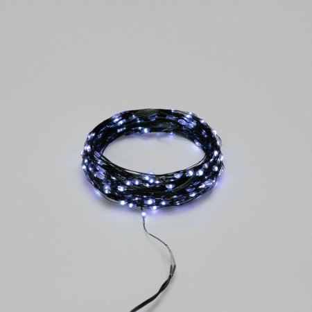 Гирлянда "Роса" 20м 200LED бел. IP20 230В с контроллером провод зел. Neon-Night 303-265