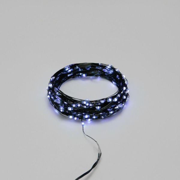 Гирлянда "Роса" 20м 200LED бел. IP20 230В с контроллером провод зел. Neon-Night 303-265