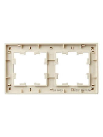 Рамка 2-м BRITE РУ-2-Бр беж. рифленый IEK BR-M22-51-K10
