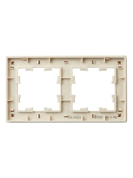 Рамка 2-м BRITE РУ-2-Бр беж. рифленый IEK BR-M22-51-K10