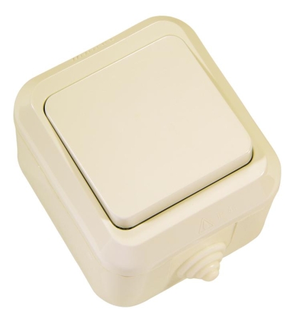 Выключатель проходной IP44 крем. Makel 18205