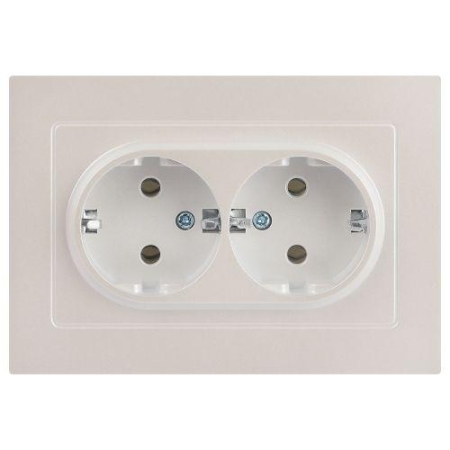 Розетка 2-м СП Accent 6-205-06 16А IP20 250В 2P+E Schuko AL/CU перламутр. Intro Б0063495