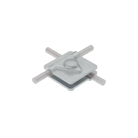 Соединитель универсальный 2USM-D5-10 TD для прутка d5-10мм с 2 пластинами 40х40мм сталь термодиффузион. цинк. КМ MA0282