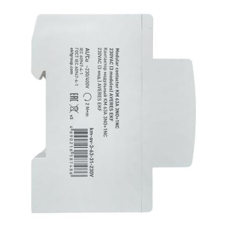 Контактор модульный КМ 63А 3NO+1NC 230В AC (3 мод.) AVERES EKF km-av-3-63-31-230V