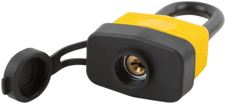 Замок навесной всепогодный 40х31мм длинная стальная дужка 6мм FIT 67193