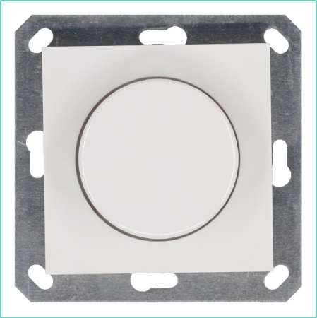 Светорегулятор поворотно-нажимной (диммер) LED 30-400Вт 1gang 2way механизм бел. глянцевый Jasmart G4012W