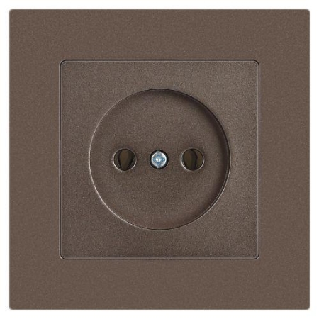 Розетка 1-м СП Accent 6-201-08 16А IP20 250В 2P бронза Intro Б0063670