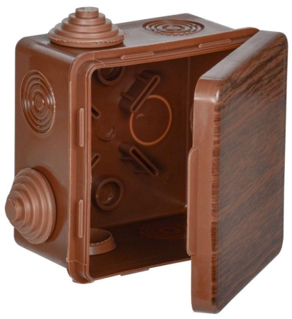 Коробка распаячная ОП КМ 80х80х50 IP54 откид. крышка 7 вводов дуб IEK UKO31-080-080-050-K24-54