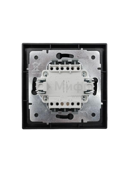 Выключатель проходной 1-кл. с индик. СП ZIMA IP20 10А безвинт. зажим черн. бархат LEZARD 704-4288-114QC