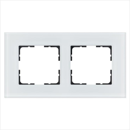 Рамка 2-м G-Glass стекло бел. White Glass Jasmart G1002GW