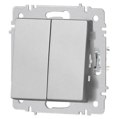 Переключатель 2-кл. СП Accent 6-107-03 10А IP20 250В AL/CU алюм. Intro Б0063560