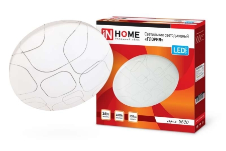 Светильник светодиодный DECO ГЛОРИЯ 36Вт 4000К 3240лм 230В 380х55мм IN HOME 4690612025100