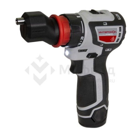 Дрель-шуруповерт аккумуляторная бесщеточн. ДА-10/12В 36 КомбиМАКС (Li-ion сумка 2 аккум. 2А.ч 4 насадки) ИНТЕРСКОЛ 687.2.2.78