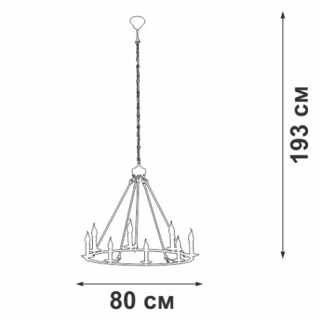 Люстра 8xE14 макс. 40Вт Vitaluce V3756-1/8