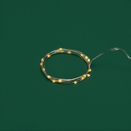 Гирлянда светодиодная "Роса" с крупными каплями 2м 20LED тепл. бел. IP20 2хCR2032 (в комплекте) Neon-Night 302-006