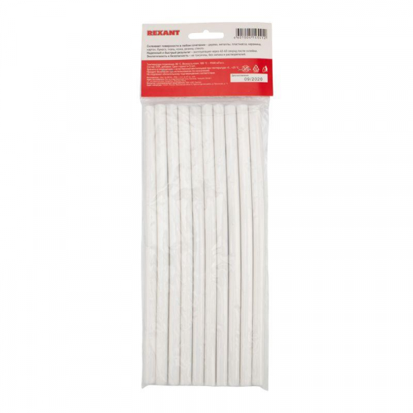 Стержень клеевой d11мм L270мм бел. (уп.10шт) Rexant 09-1277