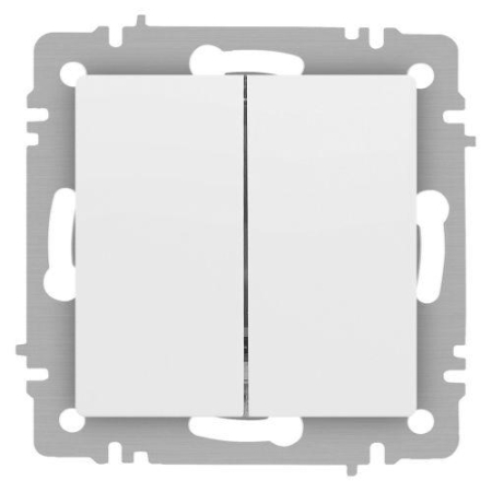 Выключатель 2-кл. СП Accent 6-104-01М 10А IP20 250В AL/CU бел. матов. Intro Б0063456