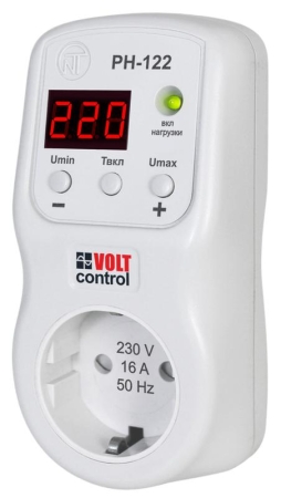 Реле напряжения в розетку РН-122 16А 220В в розетку индикация (кнопочное управление) НовАтек-Электро 3425600122