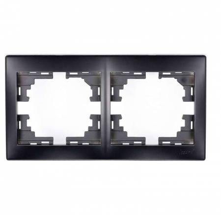 Рамка 2-м Mira горизонт. черн. бархат LEZARD 701-4200-147