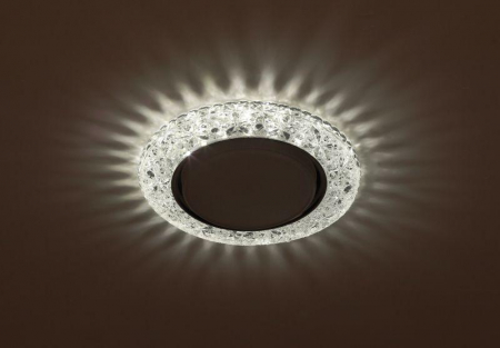 Светильник точечный DK LD25 SL/WH GX53 декор со светодиод. подсветкой прозр. ЭРА Б0029635