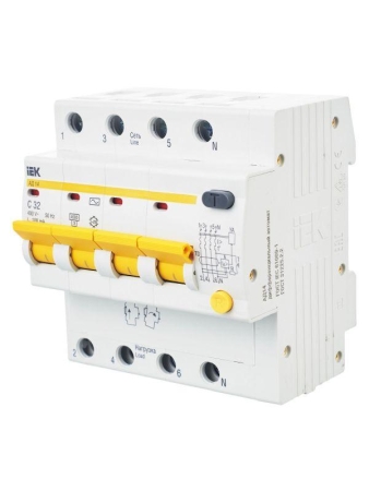 Выключатель автоматический дифференциального тока 4п C 32А 100мА тип AC 4.5кА АД-14 KARAT IEK MAD10-4-032-C-100